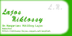 lajos miklossy business card